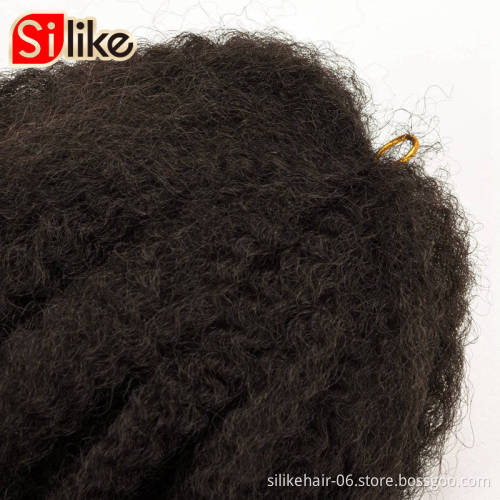 silike18'' Crochet Marley Braids Black Hair Soft Afro Twist Synthetic Braiding Hair Extensions low Temperature Fiber For Woman